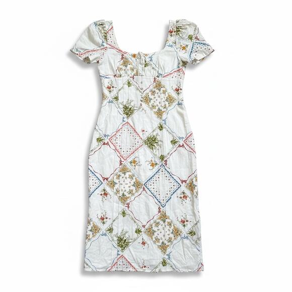 Reformation Pierce Linen Dress Sz 8 Midi 100% Linen $228 - Picture 2 of 5